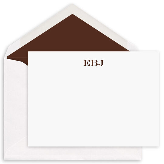 Block Initials Flat Correspondence Note Cards